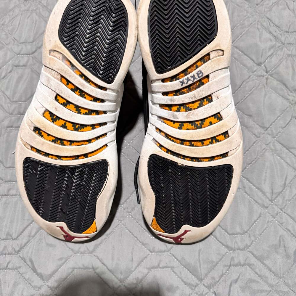 Nike Air Jordan 12 Retro Reverse Taxi Black Basketball Shoes - Picture 6 of 7